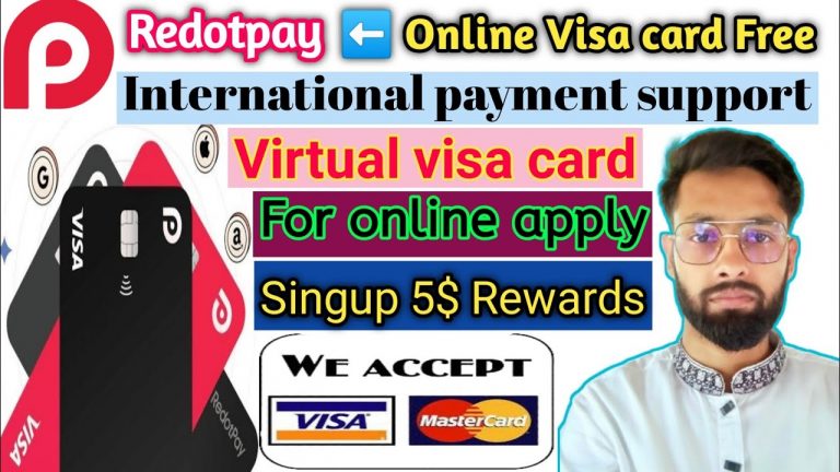 New Redotpay Online Virtual Visa card Free 5$ 50% off International payment support 2024!