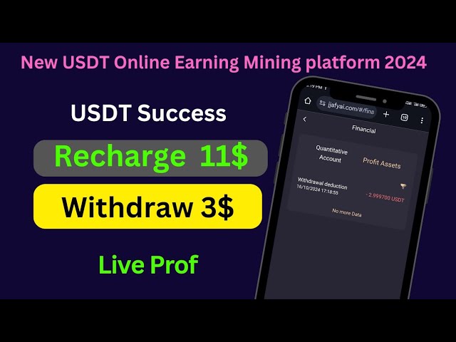 New USDT Online Earning Mining website Today Crypto Investment site 2024