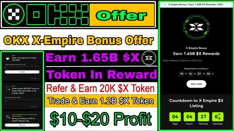 OKX X-Empire Bonus Campaign | Earn 1.65B $X Token In Reward | Refer-Trade & Earn 20K $X Token