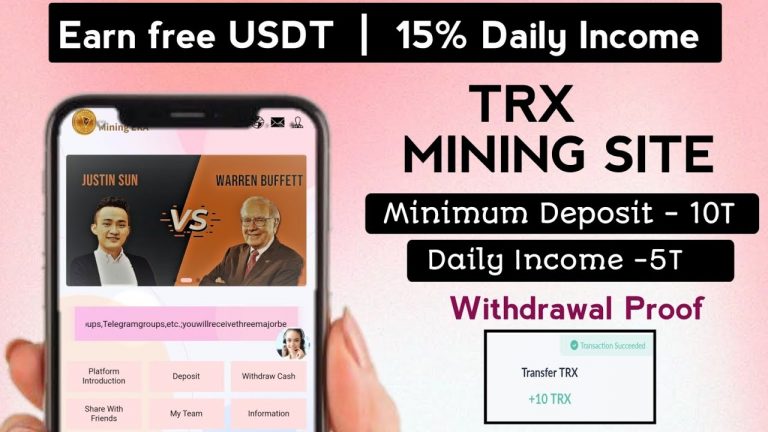 TRX mining platform, a safe and reliable platform to earn TRX and withdraw cash to your account