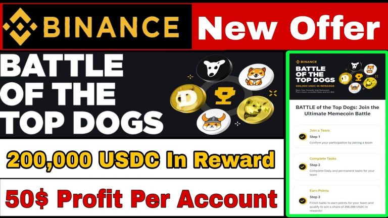 Binance MemeCoin Battle Offer | 200,000 USDC In Reward | 50$ Profit /Account| Binance Offer Today