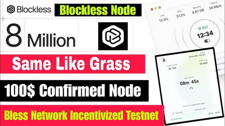 Blockless Mining Airdrop | Earn Free Upto 100$ | Same Like Grass Network | Bless Node Mining Airdrop