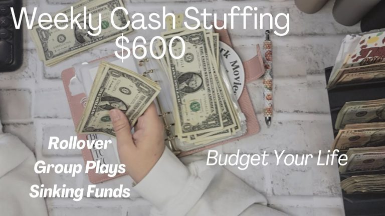 Cash Stuffing $600 | Cash Envelope System | Group Play and Rollover