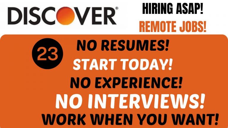 Discover Hiring! Start Today 23 No Resume No Experience No Interview Remote Jobs Work From Home Job