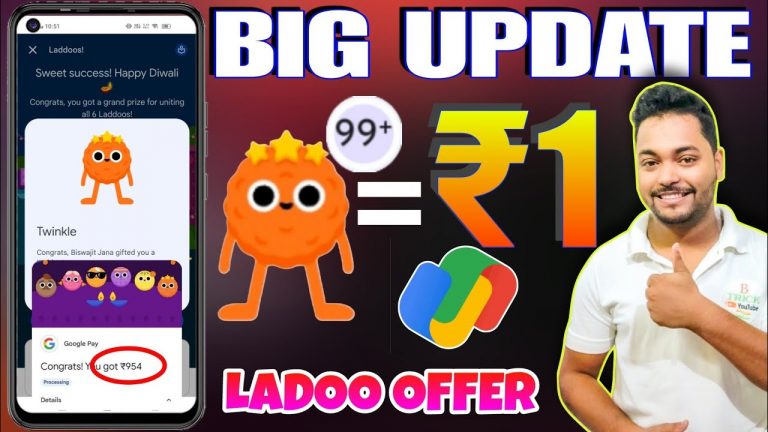 Google Pay Laddoo Offer Big Update Twinkle Ladoo trick | Google Pay Twinkle Ladoo Kaise ley #btrick