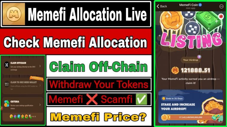 Memefi Allocation Live | Withdraw Your Token | Memefi Price Prediction | Memefi Off-Chain Deposit