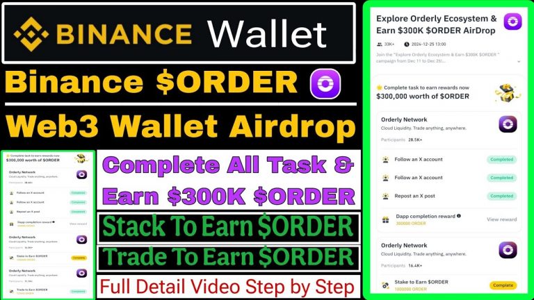 Binance $ORDER WEB3 Airdrop | Complete All Task & Earn $300K $ORDER | Stack & Trade To Earn $ORDER