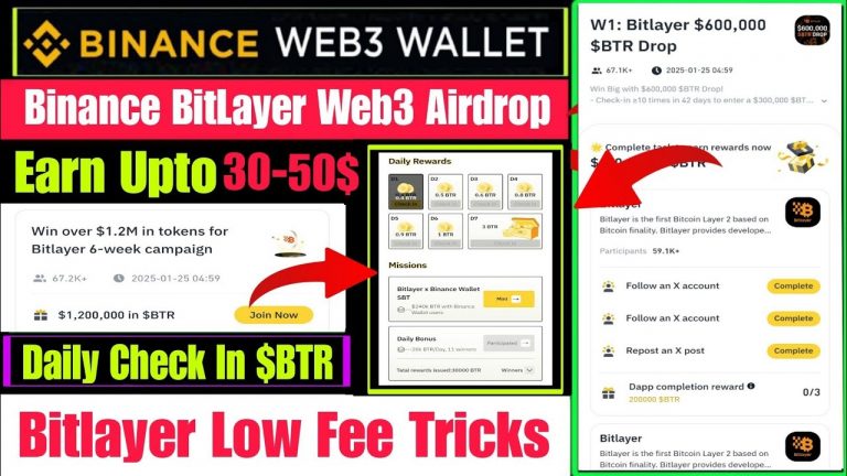 Binance Web3 Bitlayer Airdrop | Binance New Airdrop | Earn Free $BTR Token | Binace New Web3 Airdrop