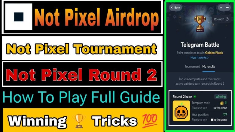 Not Pixel Tournament | Round 2 Start | Winning Trick | How To Play Full Guide | Not Pixel Airdrop