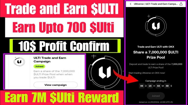 Okx Trade and Earn ULTI | Earn 7M $ULTI Reward Offer | Okx $ULTI New Campaign | Get 700 $ULTI Token