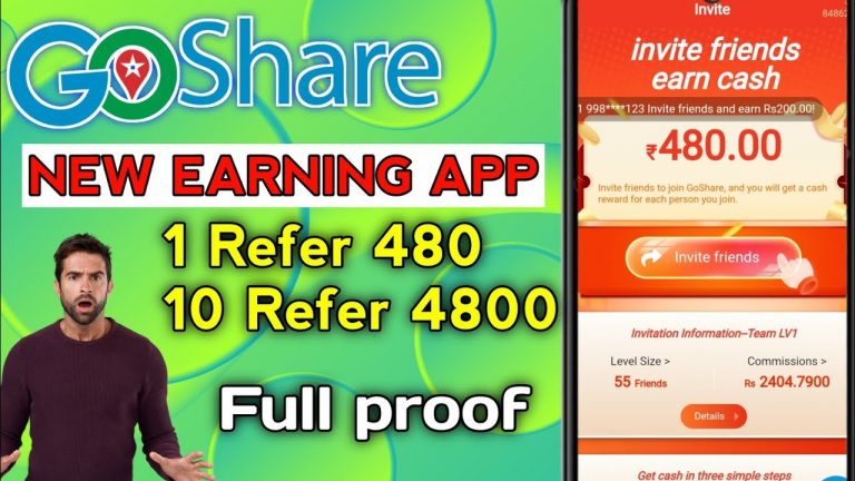 Par refer 480 rupees | new earning app goshare Paise kaise kamaye Refer karke