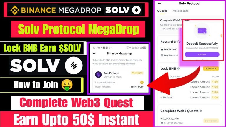 Binance New MegaDrop Airdrop | Earn Upto 50$ Porfit | Complete Web3 Quest | Solv Protocol MegaDrop