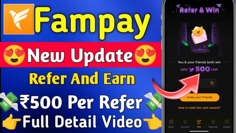 Fampay New Update | fampay refer and earn kaise kare per refer 500rs