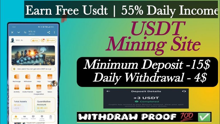 New Usdt Mining Site | Usdt earning site | trx usdt mining app | Cloud Mining | usdt investment Site