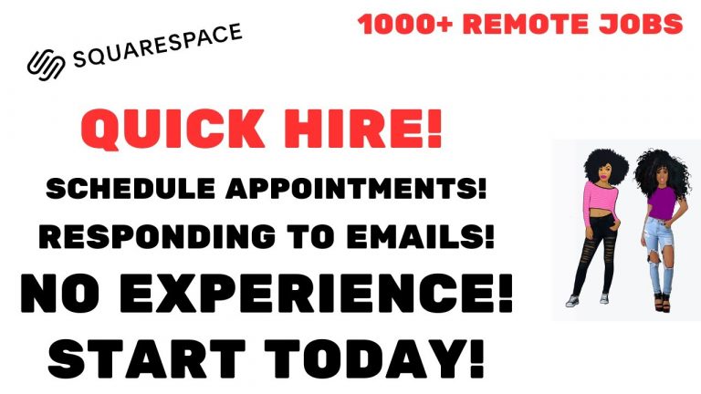 Squarespace Hiring Responding To Emails Quick Hire 1000 + Remote Jobs No Experience Start Today