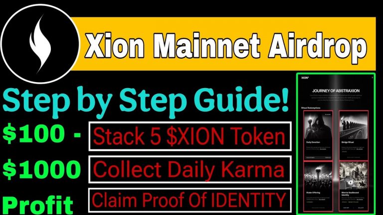 Xion Mainnet Airdrop Full Guide | Claim Daily Karma | Earn $100-$1000 Airdrop | Stack 5 $Xion Token